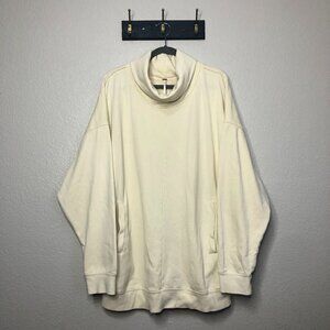 Free People Oversized Cowl Neck Sweater Women's M Lagenlook Cotton Cozy Comfy